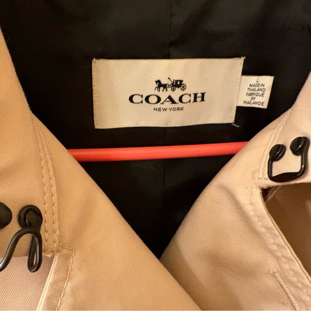 Coach Authentic Blush Trench Coat with Belted Waist Size Large - Picture 15 of 16